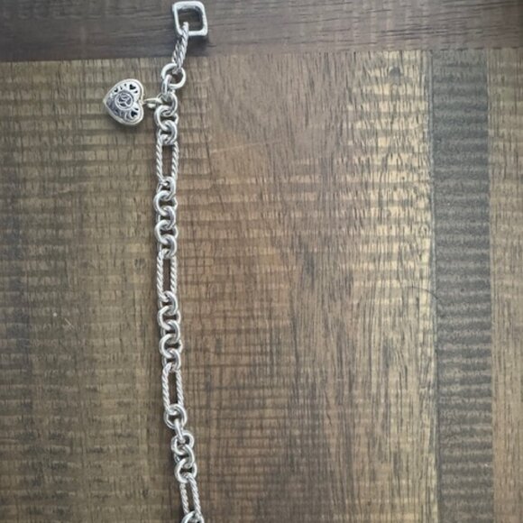 David Yurman Sterling Sliver with 18K Yellow gold heart charm bracelet - Picture 2 of 10